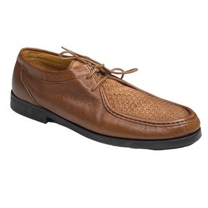 Zara Man ⍟ Woven Detail Chukka Boots Shoes ⍟ Cognac Leather ⍟ EU 44 10D 10.5D